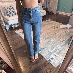 SHEIN Women's Straight Leg Blue Jeans